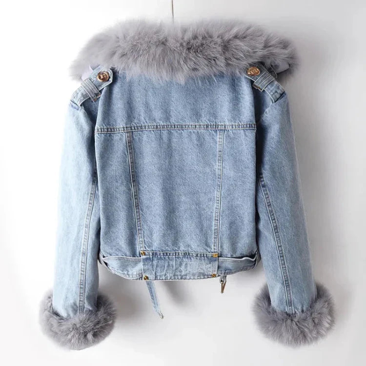 Daniella | Elegance Denim & Fur Jacket