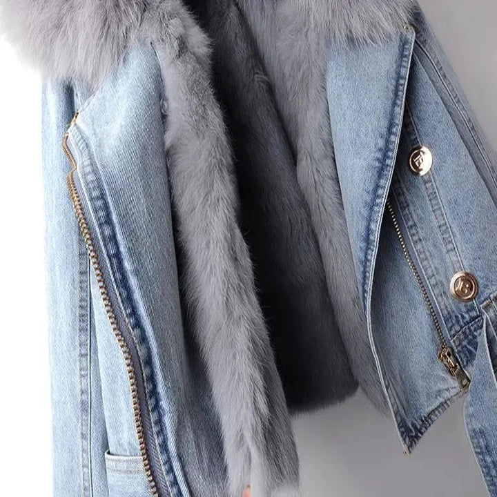 Daniella | Elegance Denim & Fur Jacket