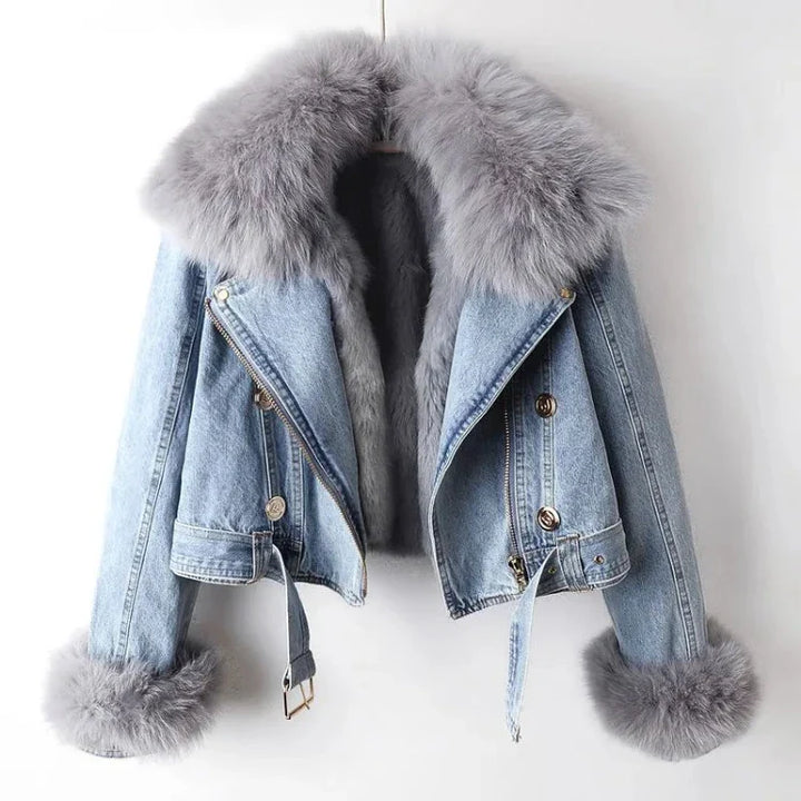 Daniella | Elegance Denim & Fur Jacket