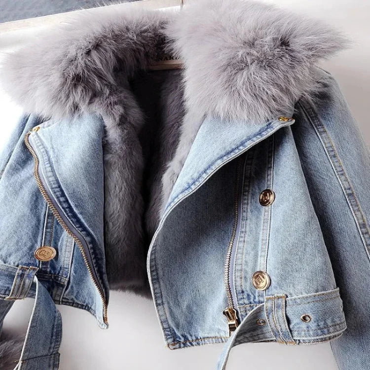 Daniella | Elegance Denim & Fur Jacket