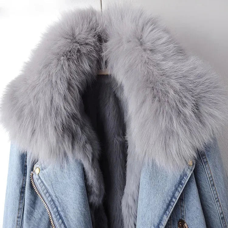 Daniella | Elegance Denim & Fur Jacket