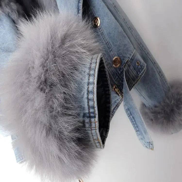 Daniella | Elegance Denim & Fur Jacket