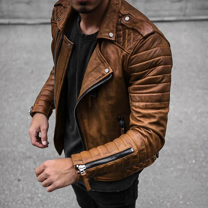 Rocky | Men's Notch Collar Leather Jacket